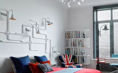 Дизайн детской в английском стиле для мальчика-подростка — интерьер комнаты с лондонским шиком