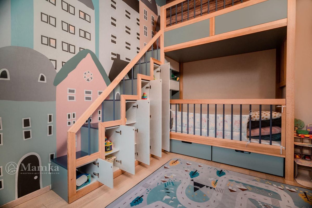Детская комната в загородном доме на мансардном этаже фото 2