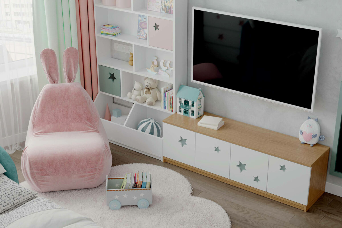Детская мебель в комнату девочки 1-5 лет проект 5325-3