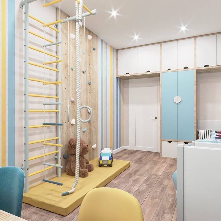 Дизайн детской комнаты 2 мальчиков в голубых тонах 4