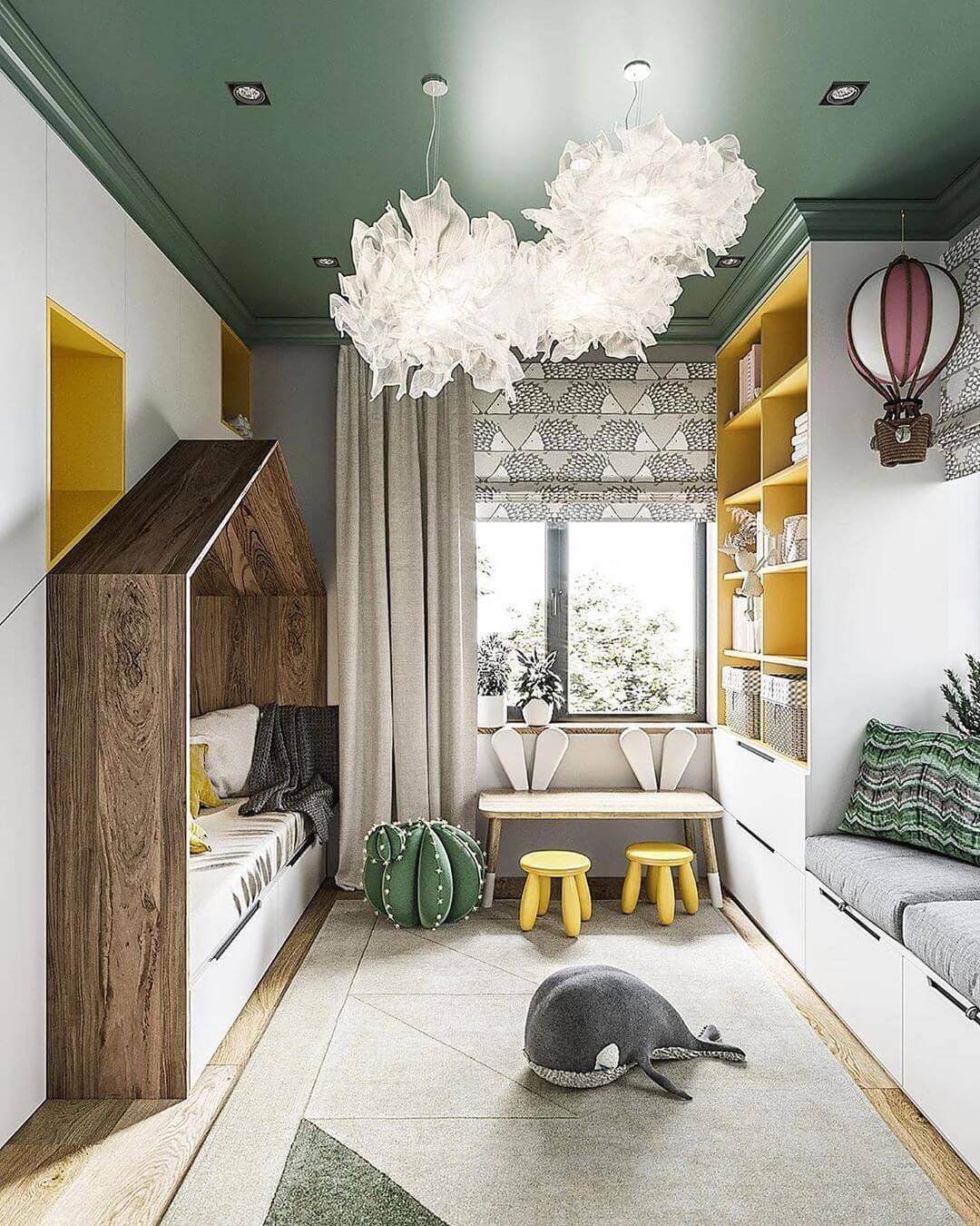 Дизайн детской комнаты в зеленых оттенках 1