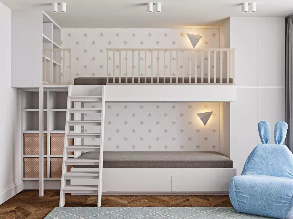 Дизайн детской мальчика с двухъярусной кроватью 4
