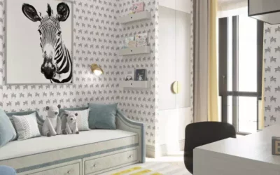 Уютный дизайн детской комнаты для мальчика-дошкольника, которому нравятся зебры
