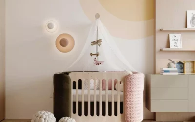 Нежный дизайн детской комнаты для новорожденного мальчика — интерьер в теплых тонах