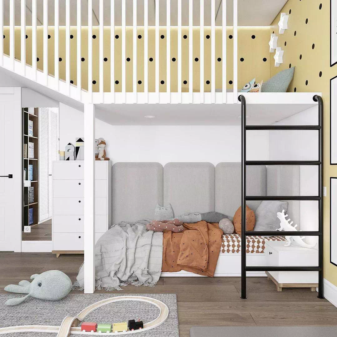 Дизайн детской с высокими потолками для малыша 3