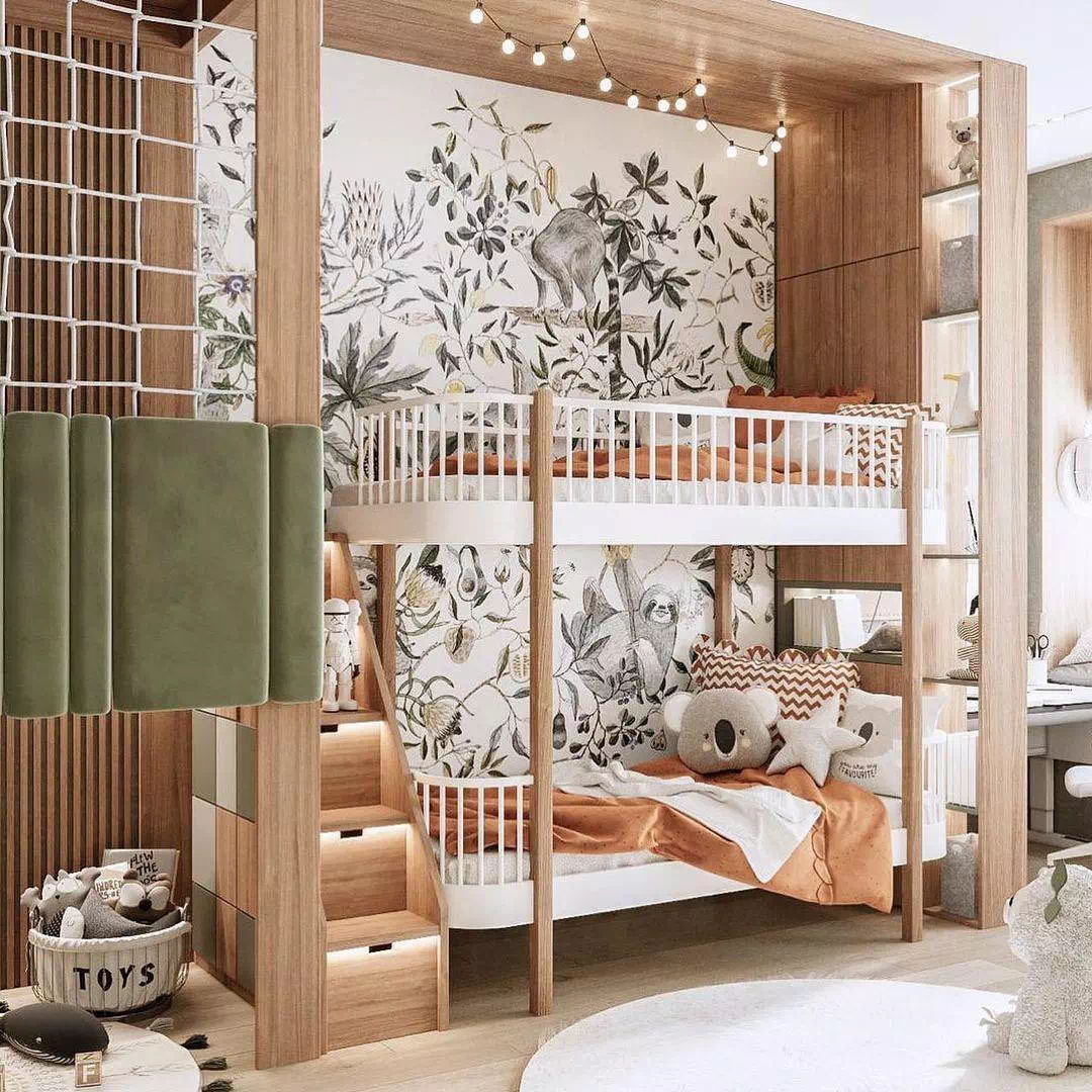 Дизайн детской спальни для 3 разнополых детей 1