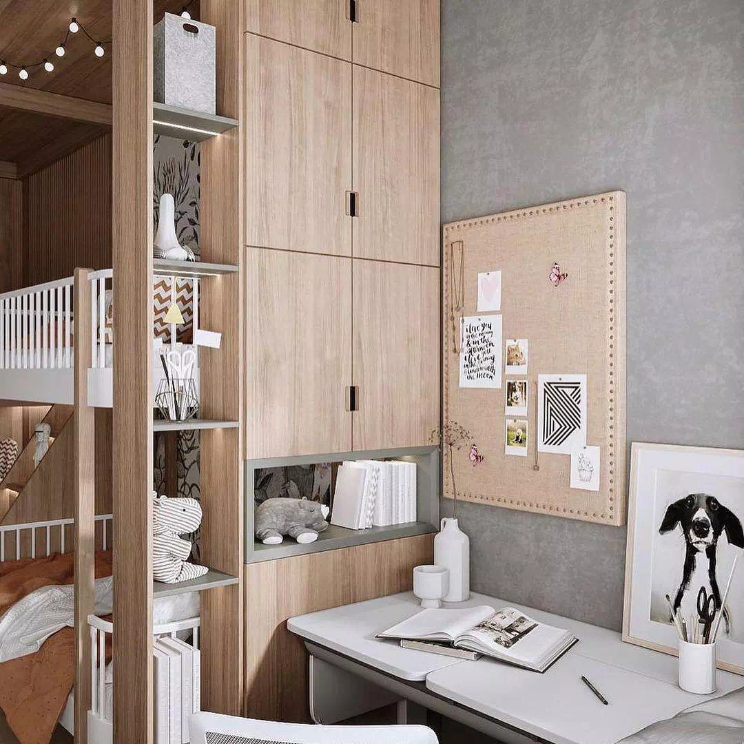 Дизайн детской спальни для 3 разнополых детей 6