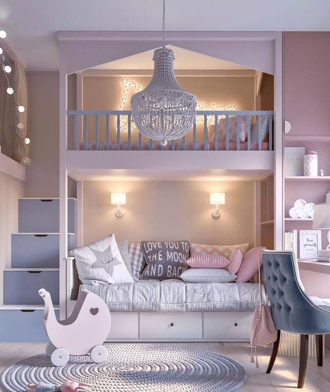Дизайн детской спальни для маленькой леди 1