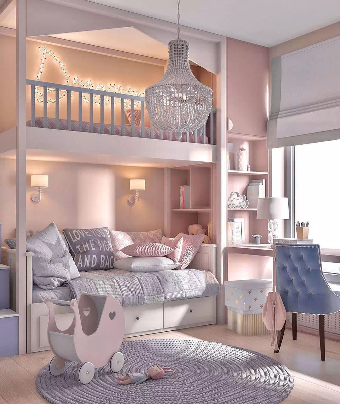 Дизайн детской спальни для маленькой леди 2