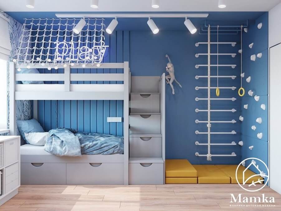 Дизайн интерьера детской спальни 2 школьников 1