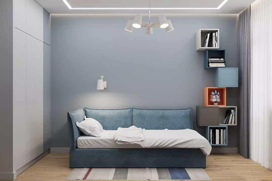 Дизайн комнаты подростка в голубых тонах 5