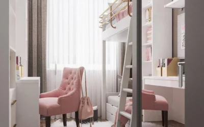 Дизайн маленькой детской комнаты для девочки — нежно-розовый интерьер в современном стиле