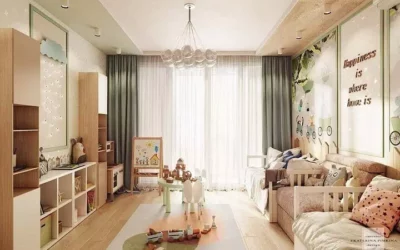Дизайн-проект спальни для двух малышей, которые обожают сказки и мультики