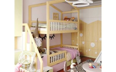 Современный дизайн спальни для разнополых детей — стильное решение в песочных, бежевых и белых тонах