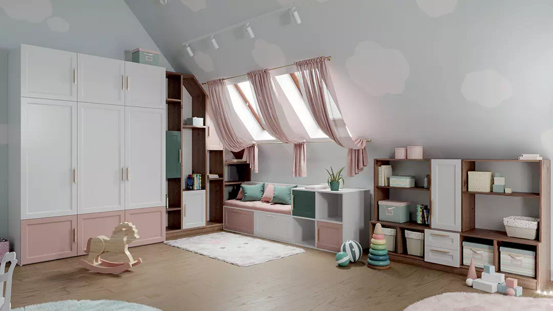 Дизайнерская мебель в детскую девочки 4273-3