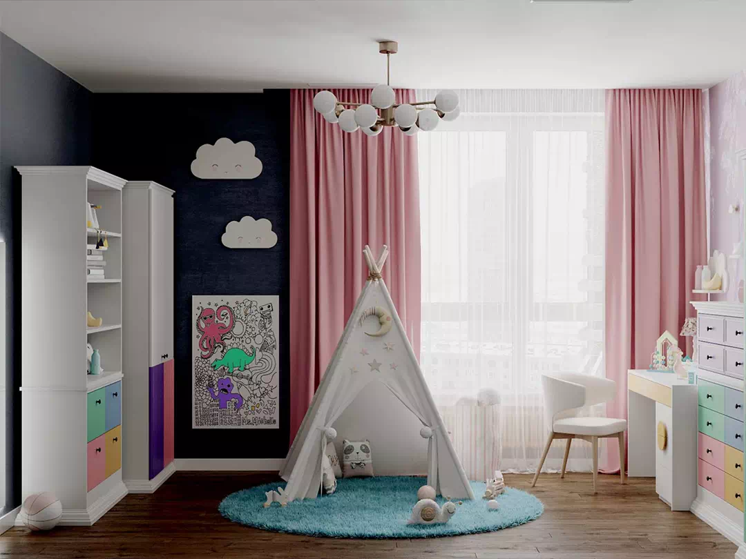 Дизайнерская мебель в детскую девочки 6705-4