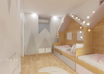 Универсальный дизайн детской спальни для двоих детей — 2377