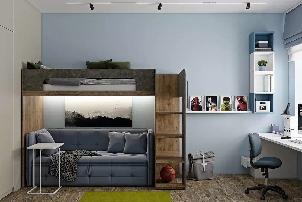 Современный дизайн маленькой комнаты для двух девочек — уютный интерьер в пастельных оттенках