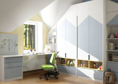 Дизайн комнаты для мальчика — интерьер с двумя уровнями и лестницей