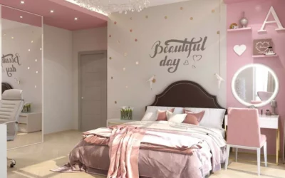 Элегантный дизайн детской комнаты для девочки-школьницы — роскошный интерьер в современном стиле