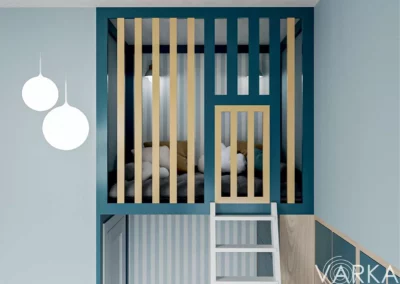 Функциональная мебель в детскую спальню ребенка, который любит приключения — проект 6219