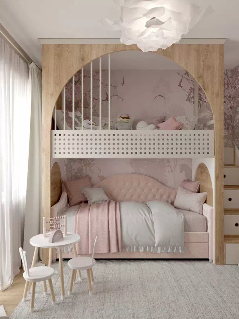 Изящная детская мебель в спальню девочки 5827-7
