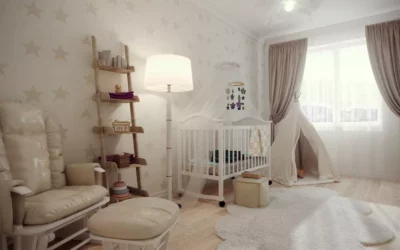 Шикарная идея для дизайна маленькой детской — максимум нежности и уюта для первых дней жизни