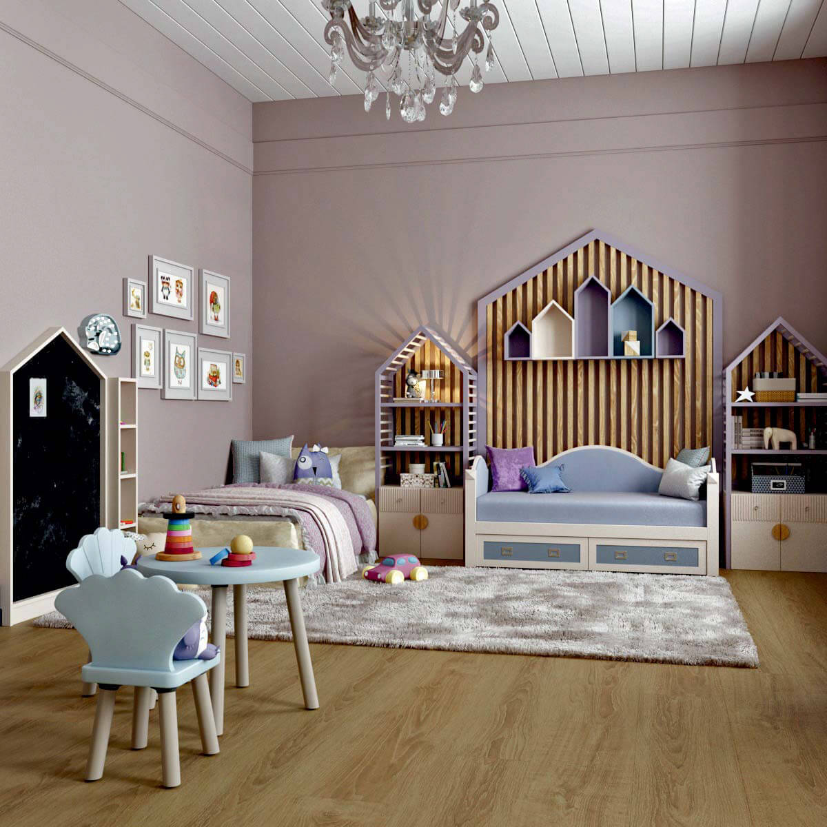 Мебель детской для девочки 5 лет проект 3103-2