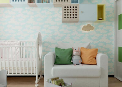 Мебель детской спальни для девочки 2-5 лет — проект 3771