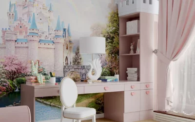 Мебель с уникальным дизайном в детскую годовалой девочки — проект 4399
