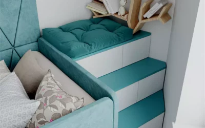 Мебель в комнату девочки, выполненная с использованием эксклюзивных идей — проект 10095