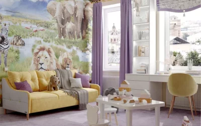 Мебель в комнату для девочки с современным интерьером в африканской тематике — проект 5467-1