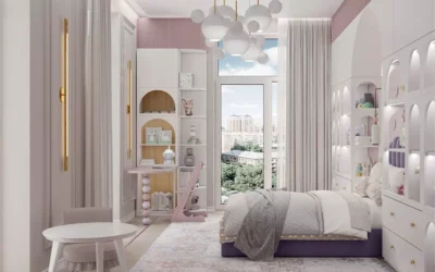 Очаровательная мебель для детской комнаты маленькой девочки — проект 8133