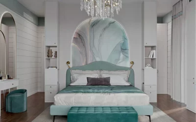 Мебель для комнаты девочки-подростка с интерьером в стиле современной классики -проект 8459
