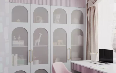 Красивая мебель в детскую девочки в классическом стиле — проект 8739