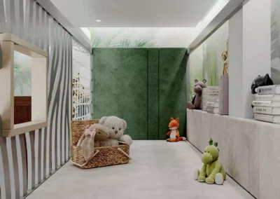 Мебель в детскую комнату в тропическом стиле для мальчика 2 лет — проект 7883