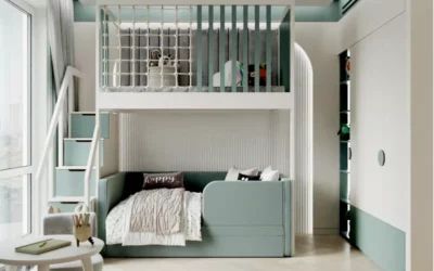 Мебель для детской комнаты мальчика в минималистичном стиле — проект 9859-1