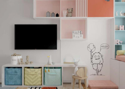 Уютная мебель в детскую спальню девочки 6 лет — проект 3775-2