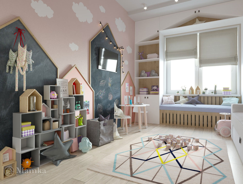 Дизайн интерьера детской комнаты для двух детей
