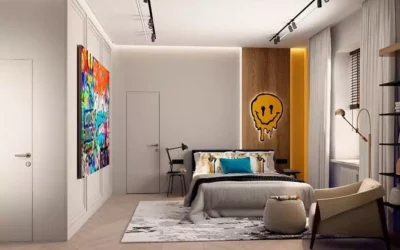 Оригинальный дизайн комнаты для подростка — интерьер детской с однотонной отделкой