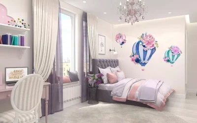 Привлекательный дизайн детской комнаты для девочки — интерьер в стиле современной классики