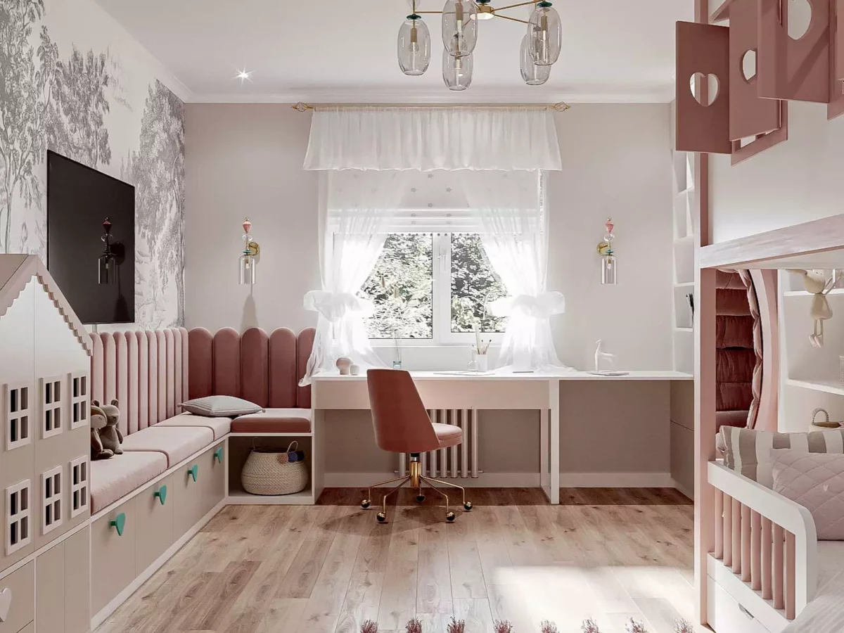 Розовая мебель в детскую комнату девочки 5813-1