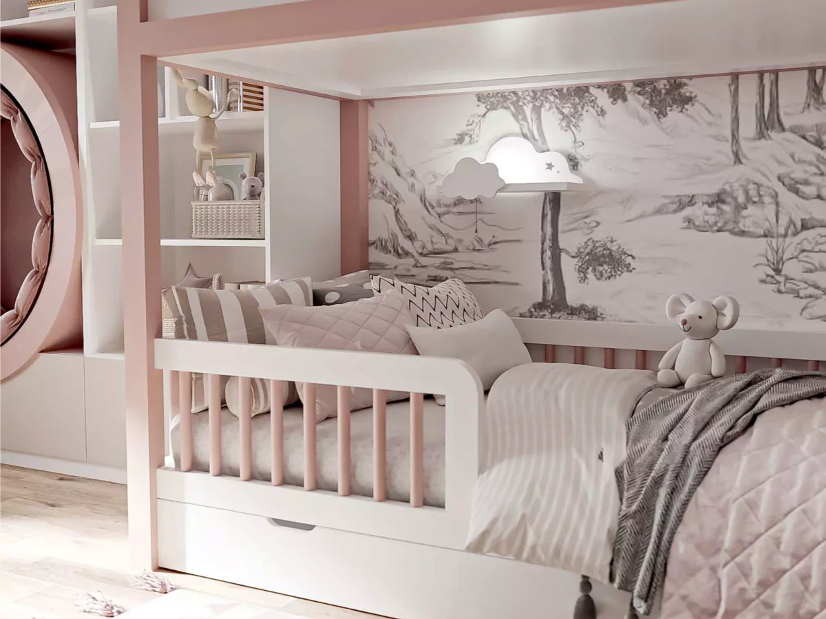 Розовая мебель в детскую комнату девочки 5813-5