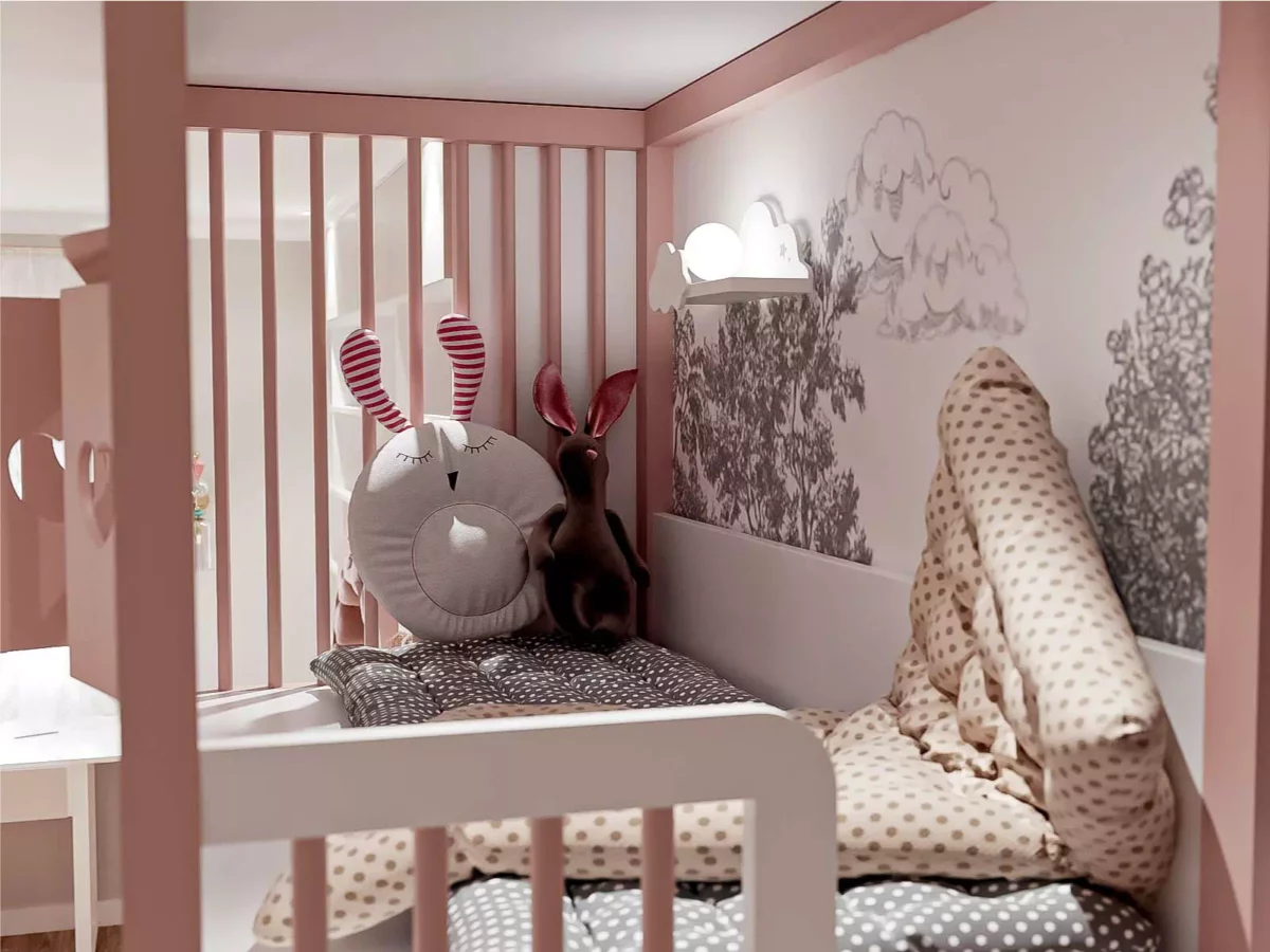 Розовая мебель в детскую комнату девочки 5813-6