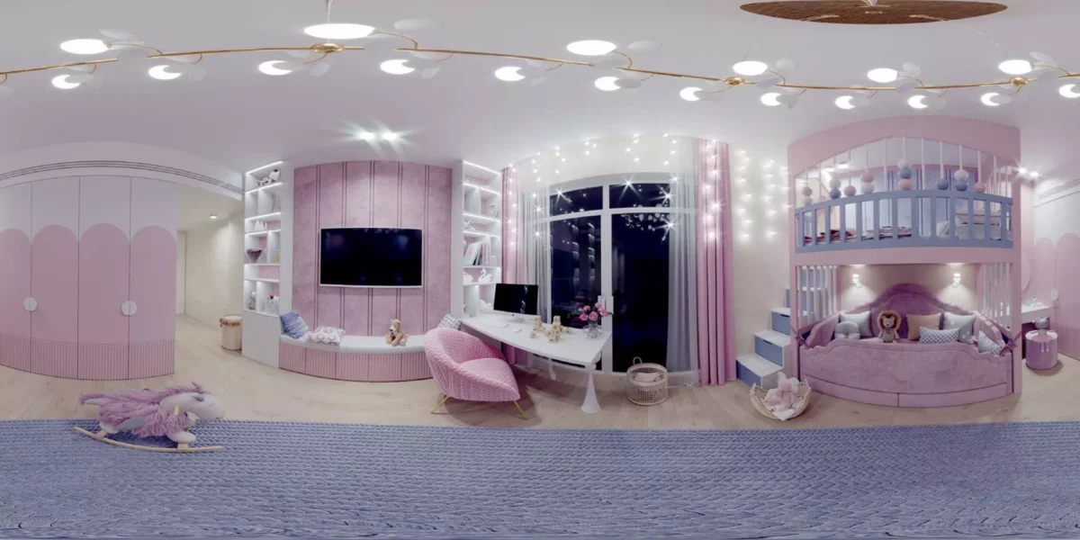 Сиренево-розовая мебель в детскую девочки 6317-1-1
