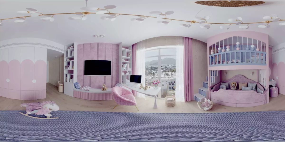 Сиренево-розовая мебель в детскую девочки 6317-1-2
