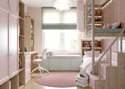 Сказочная мебель в детскую спальню девочки 5 лет — проект 6103