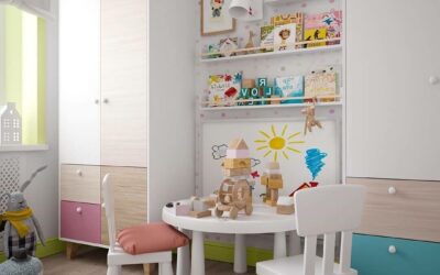 Стильный дизайн детской комнаты для двоих детей — сказочный декор и просторная зона для творчества
