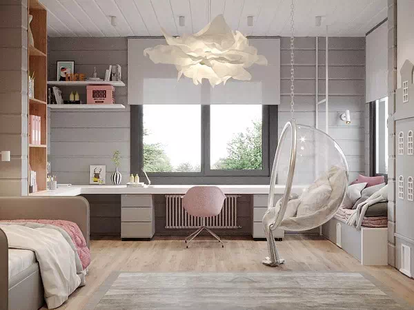 Светлый дизайн детской спальни 3