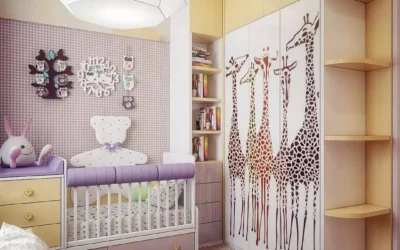 Веселый дизайн-проект детской комнаты для девочки от рождения до трех лет